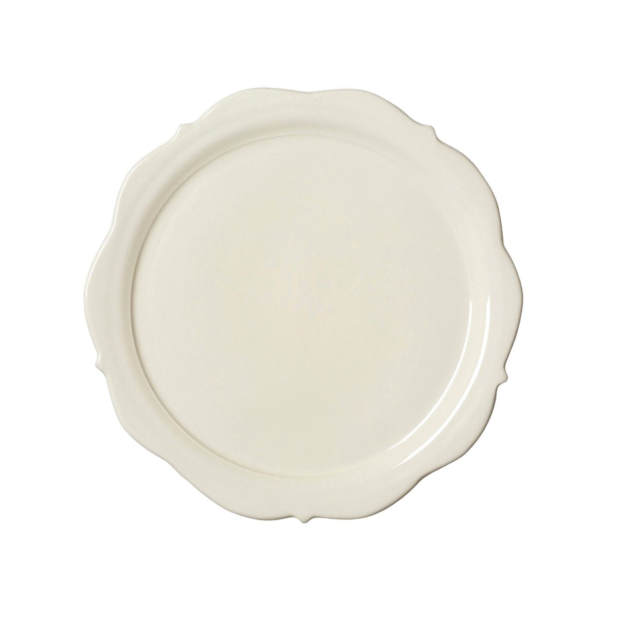 Glazed White Creamware Scalloped Salad Plate