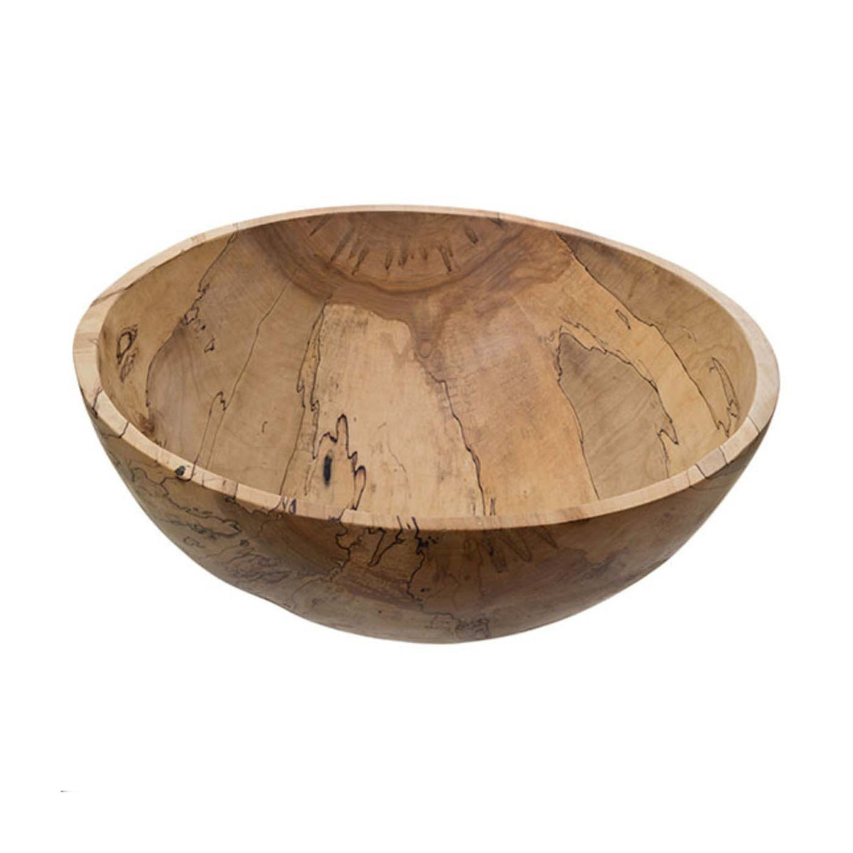 Spalted Ambrosia Wood Round Bowl 15&quot;