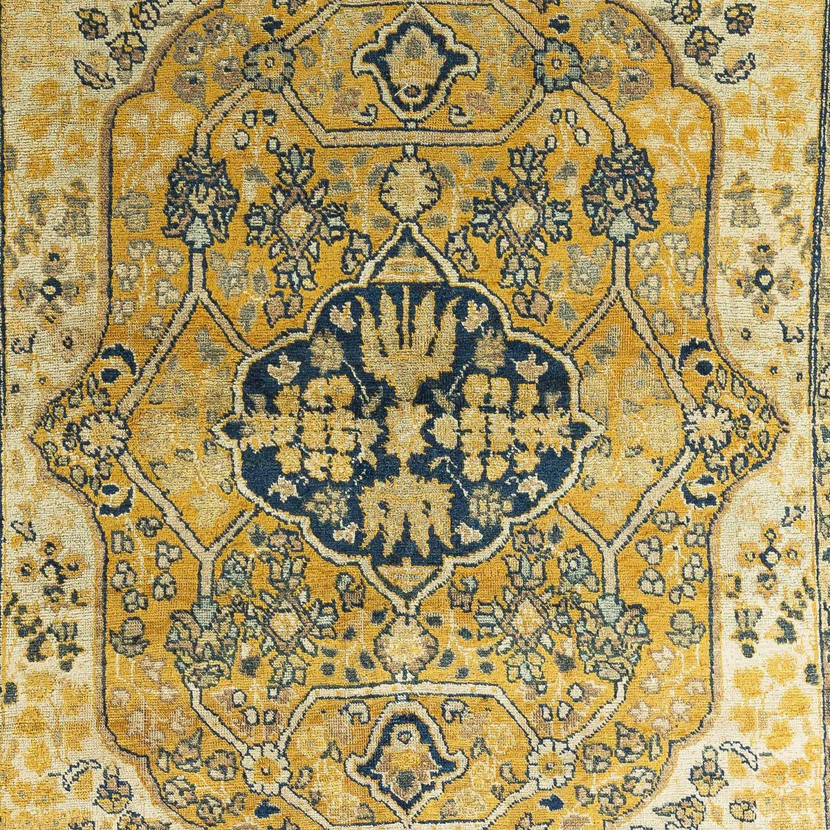 Antique Persian #69 Tabriz Gold Rug 5.10&#39; x 4.7&#39;