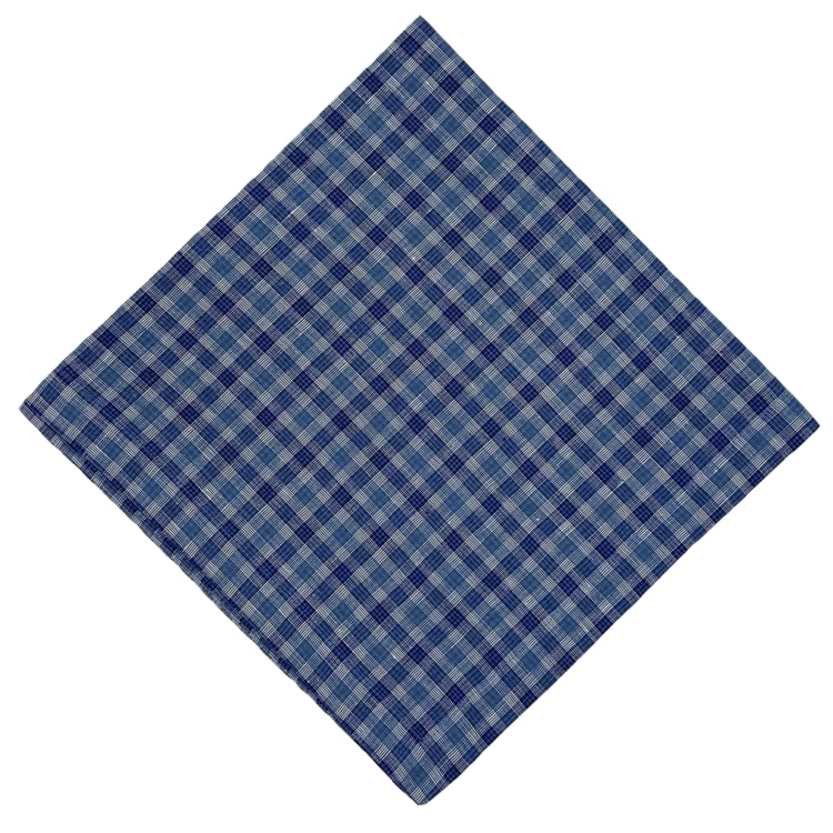 Shirting Plaid Linen Napkin Blue, Set of 4