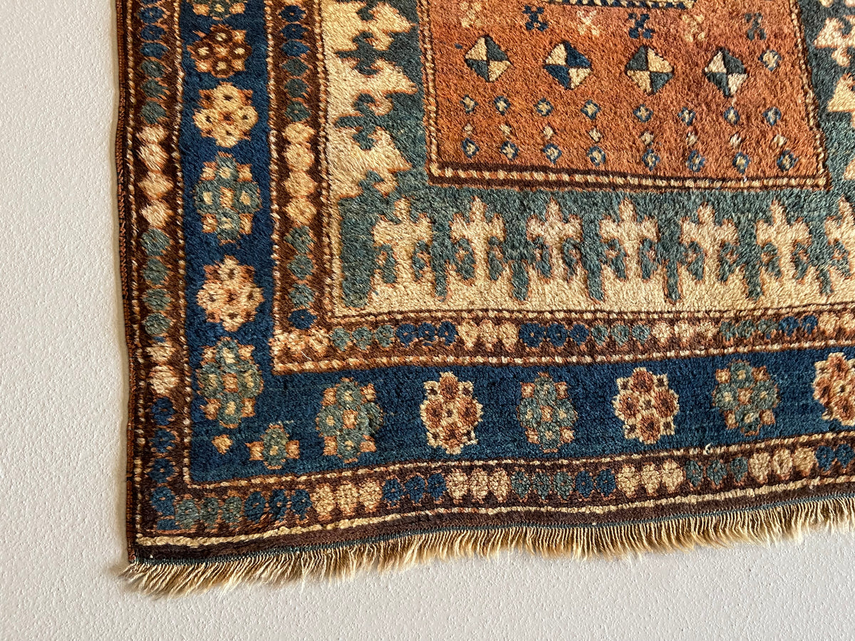 Antique Caucasian #102 Kazak Rust Rug 3.6&#39; x 6&#39;