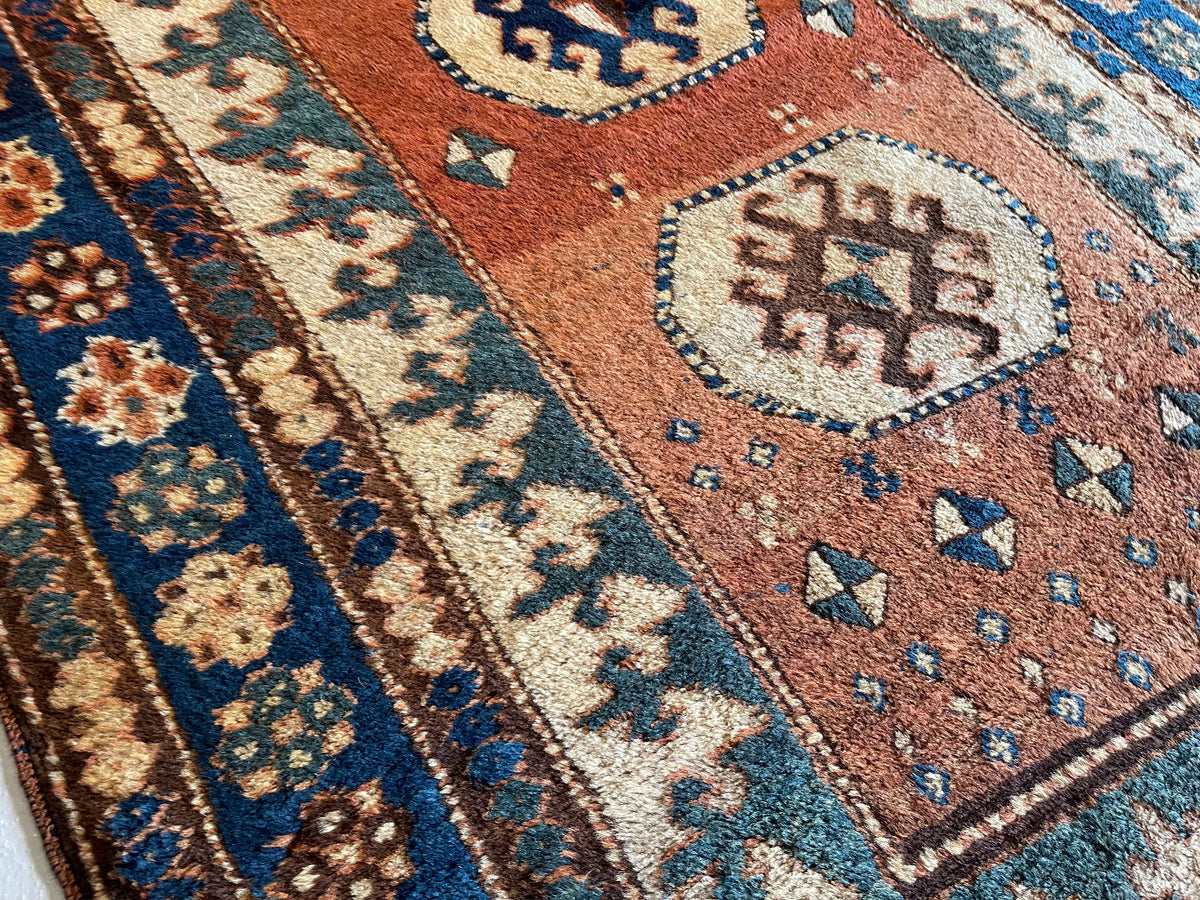 Antique Caucasian #102 Kazak Rust Rug 3.6&#39; x 6&#39;