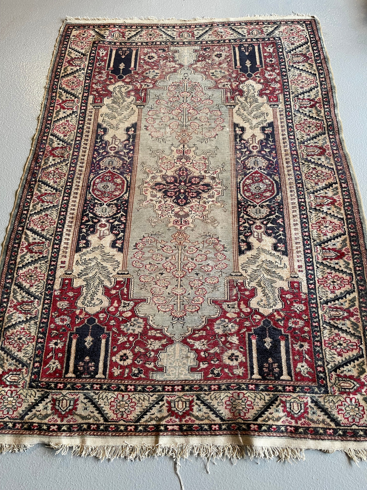 4&#39; x 5.4&#39; Antique Turkish #104 Sivas Blue Rug