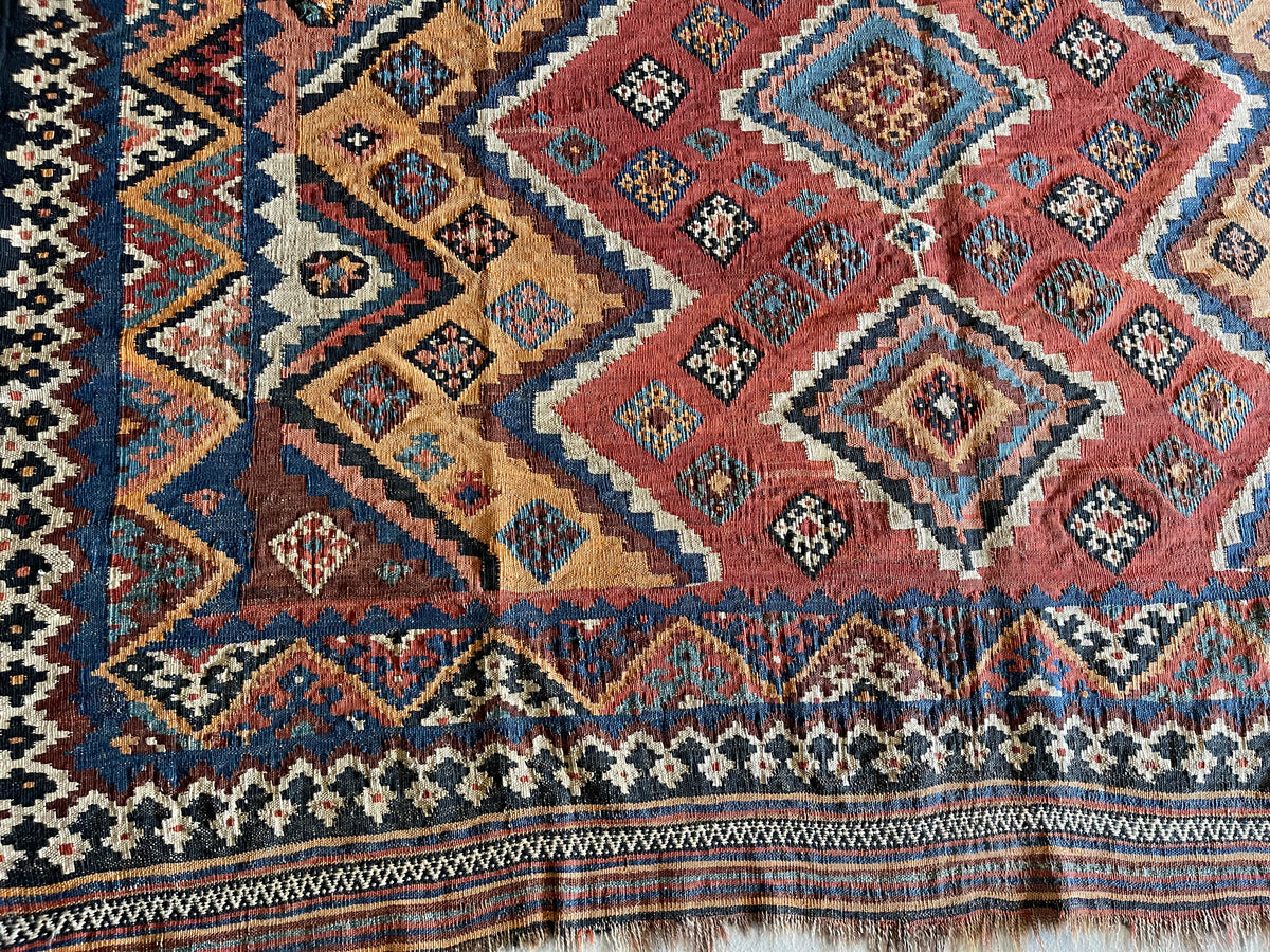 Antique Turkish #121 Kilim Rust 6 x 6.9