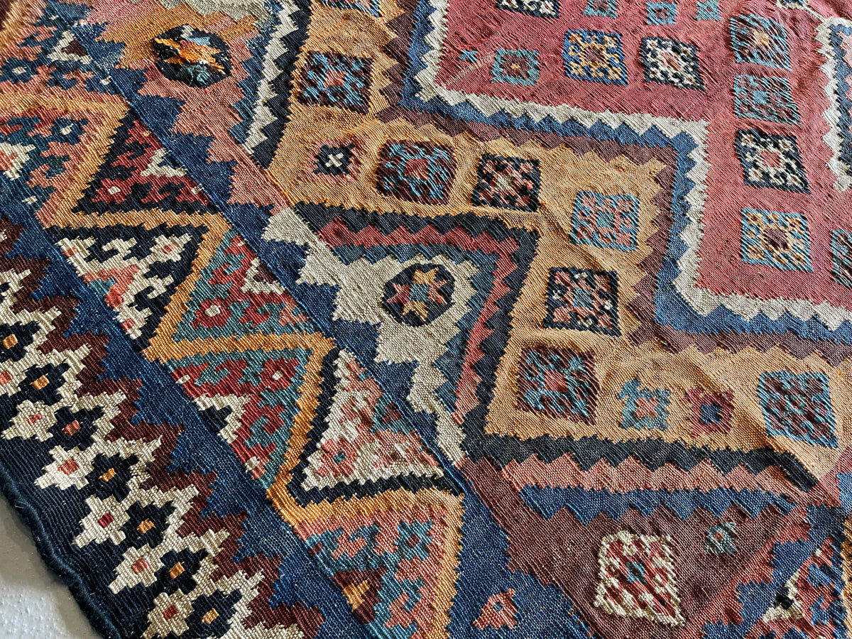 Antique Turkish #121 Kilim Rust 6 x 6.9