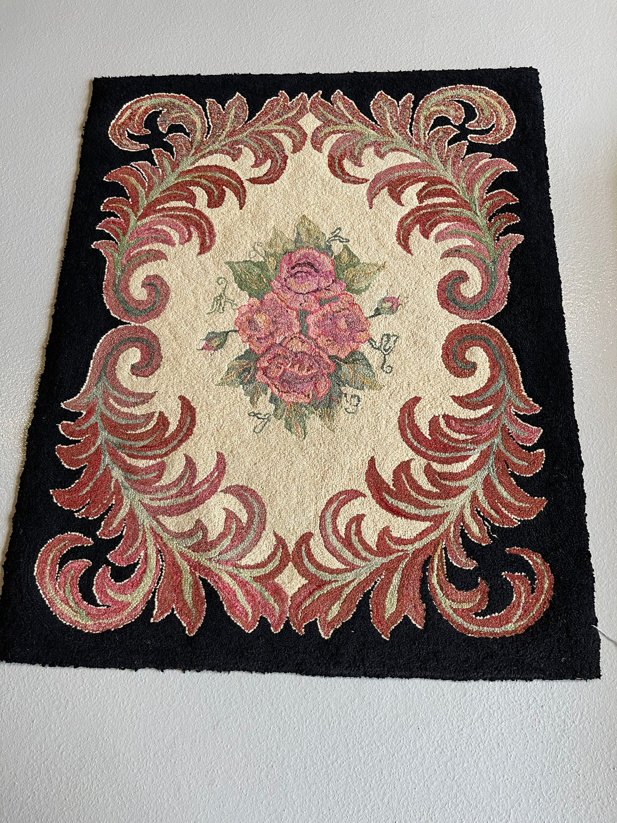 #2503 Hook Rug Old 3.8 x 2.11