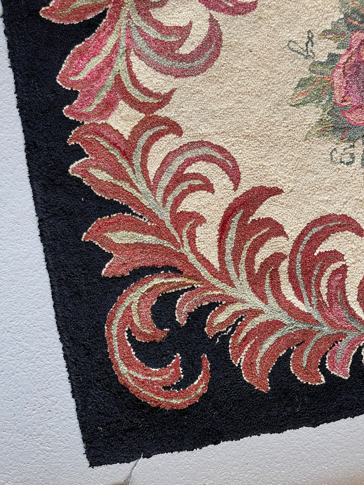 #2503 Hook Rug Old 3.8 x 2.11