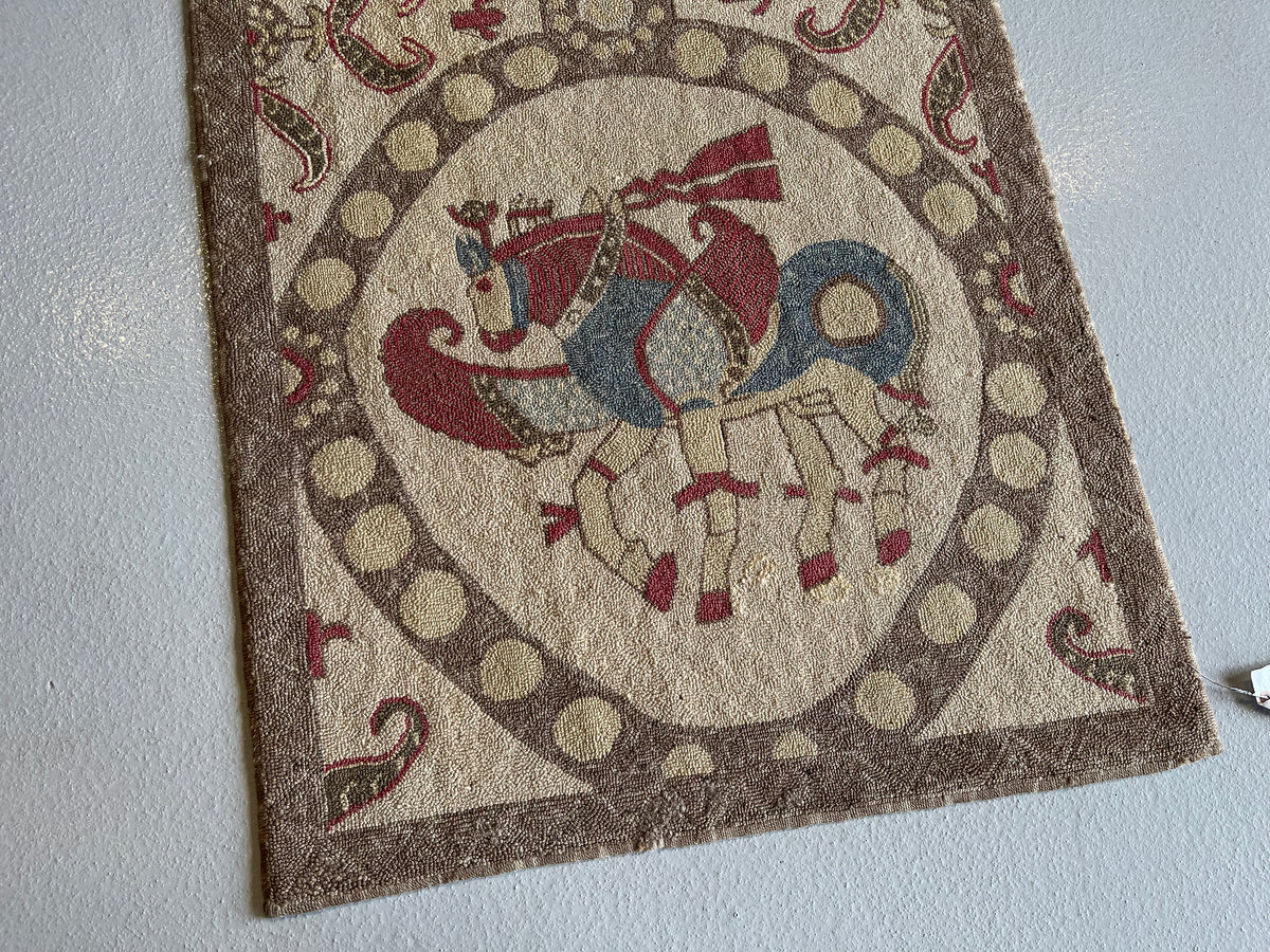 #2505 Hook Rug Old 2.5 x 4.8
