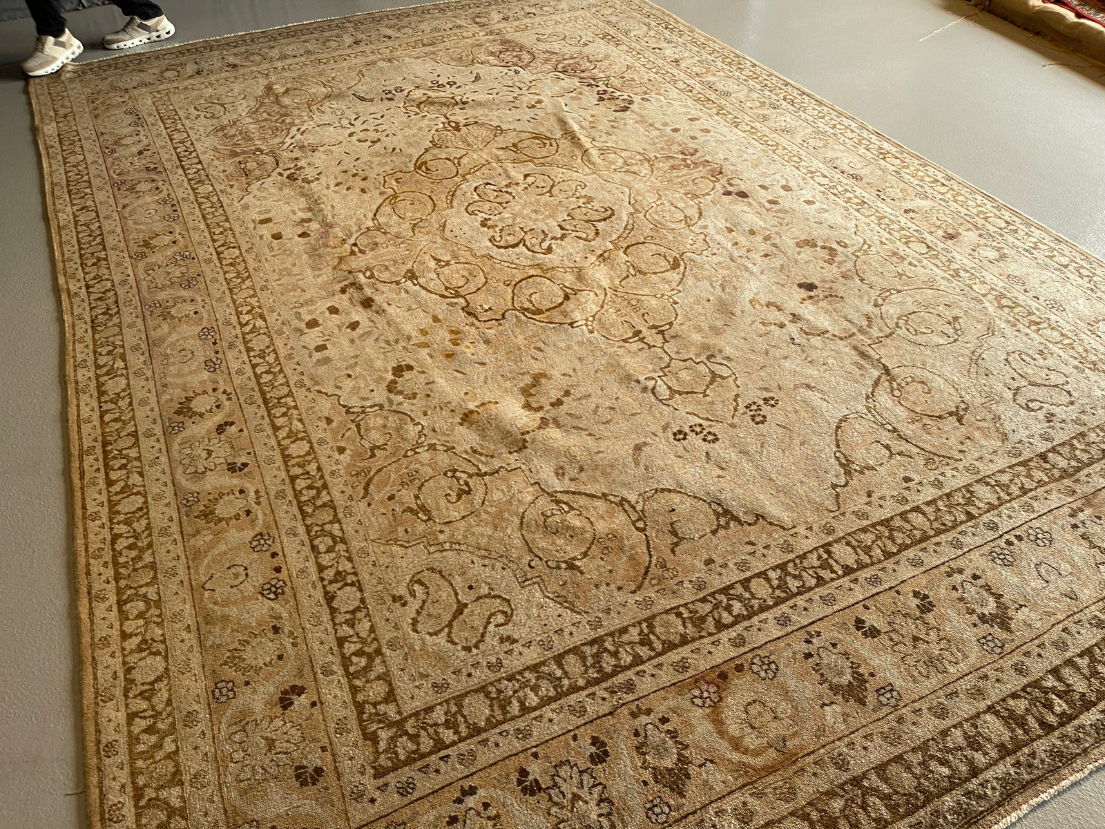 8.10' x 13.3' Antique Persian #30 Tabriz Brown Border 