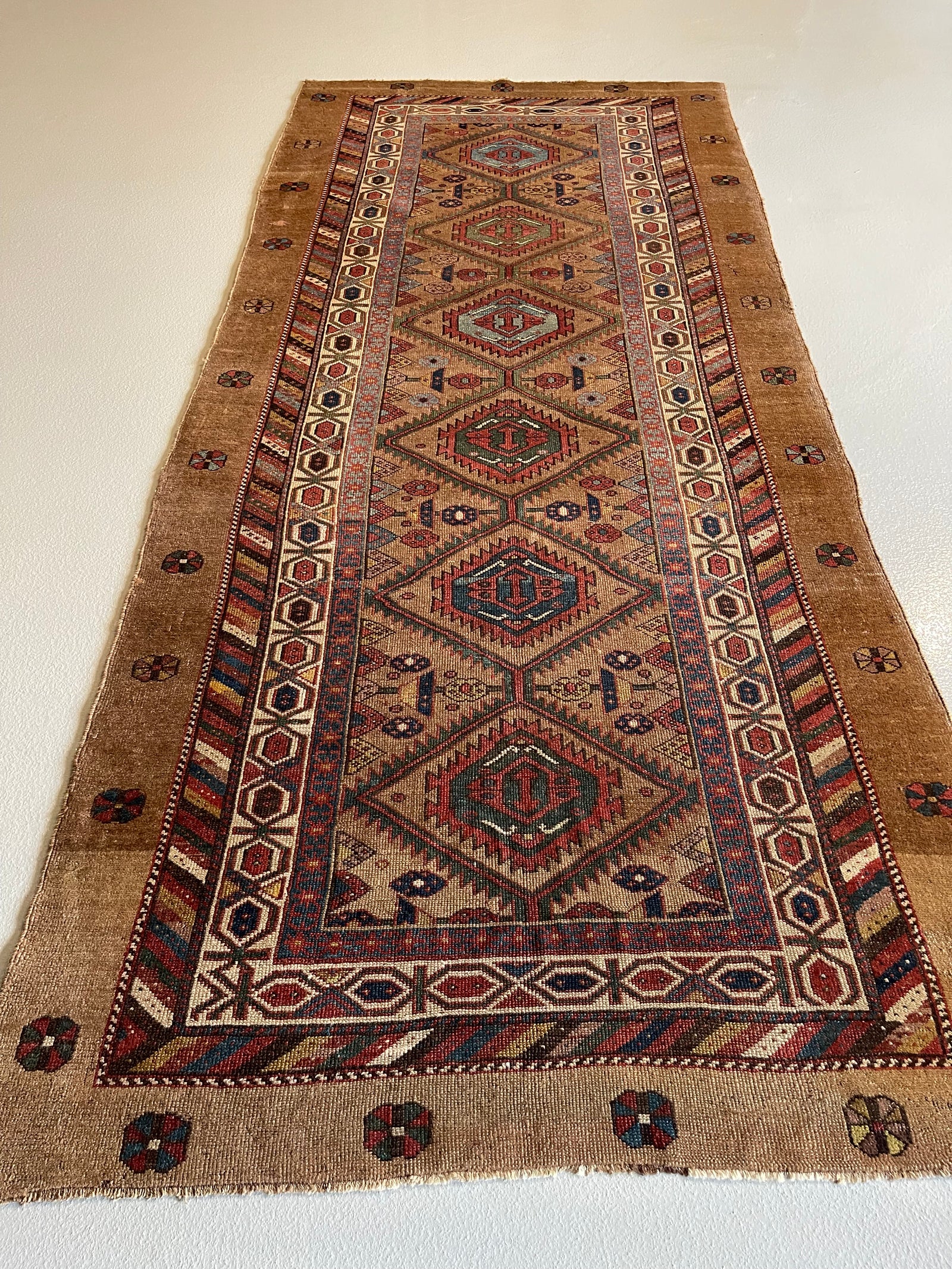 4.4' x 10.2' #4057 Camel Hamadan Wide Runner 