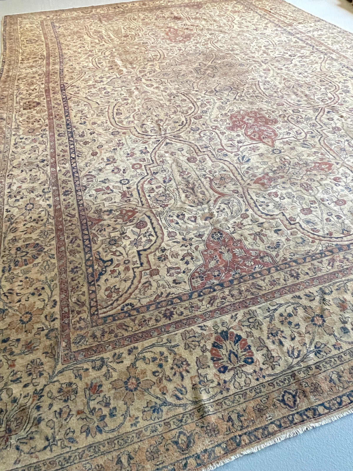 Antique Persian #47 Tabriz Cream 17.4 x 11.10