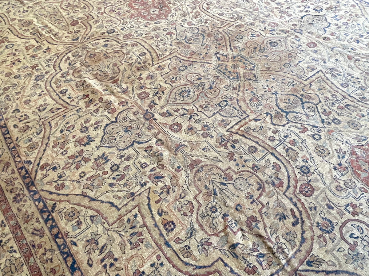 Antique Persian #47 Tabriz Cream 17.4 x 11.10