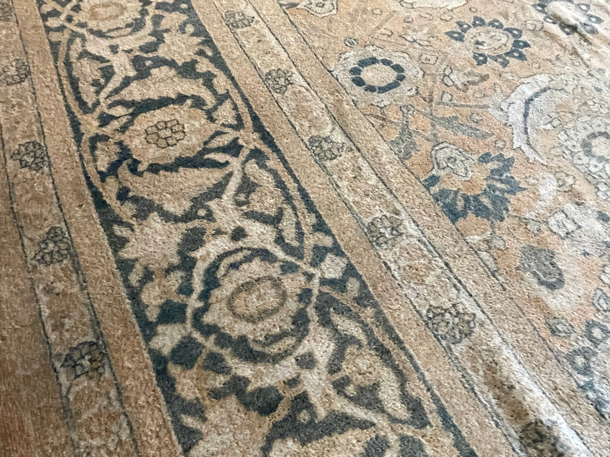 12.6&#39; x 18&#39; Antique Persian #54 Tabriz Salmon Rug
