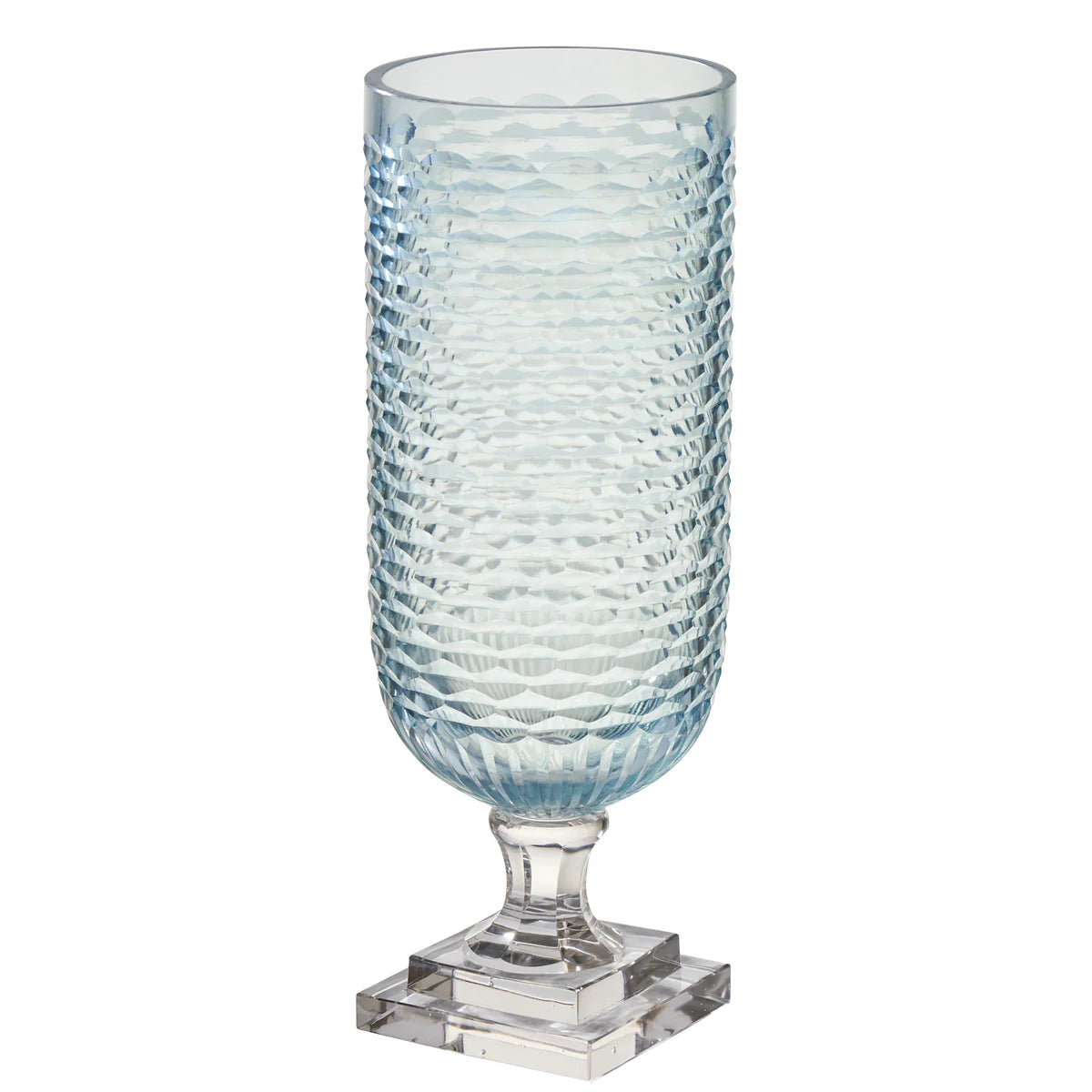 Pale Blue Glass Hurricane 