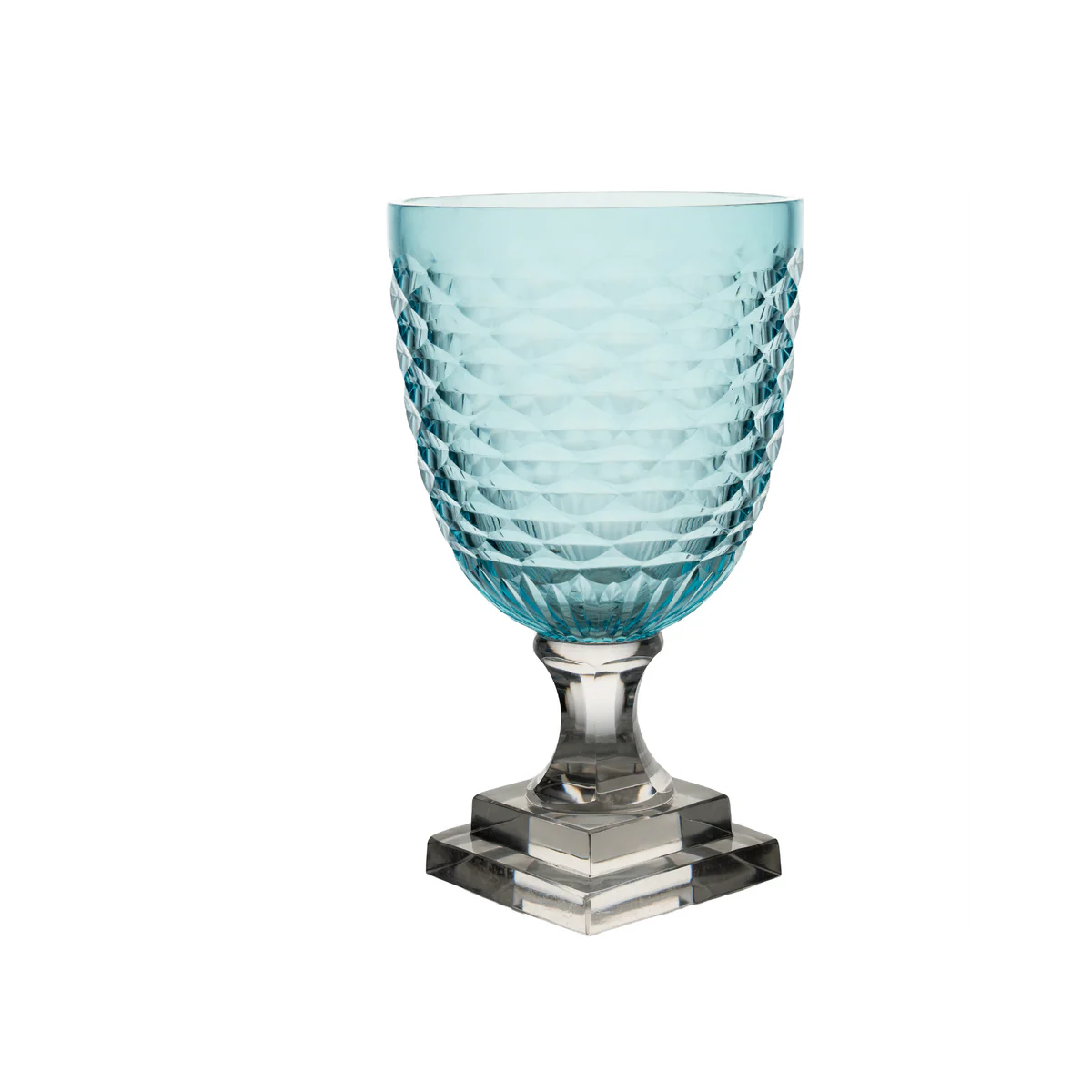Small Light Blue Glass Hurricane 
