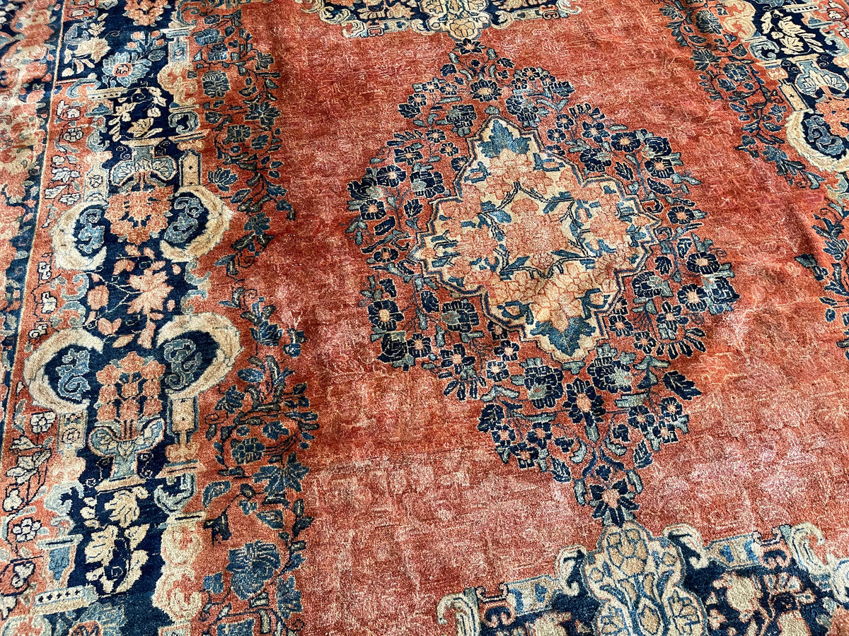10.2&#39; x 17.2&#39; Antique Persian #57 Sarouk Rust Rug