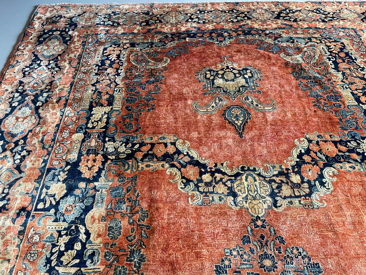 10.2&#39; x 17.2&#39; Antique Persian #57 Sarouk Rust Rug