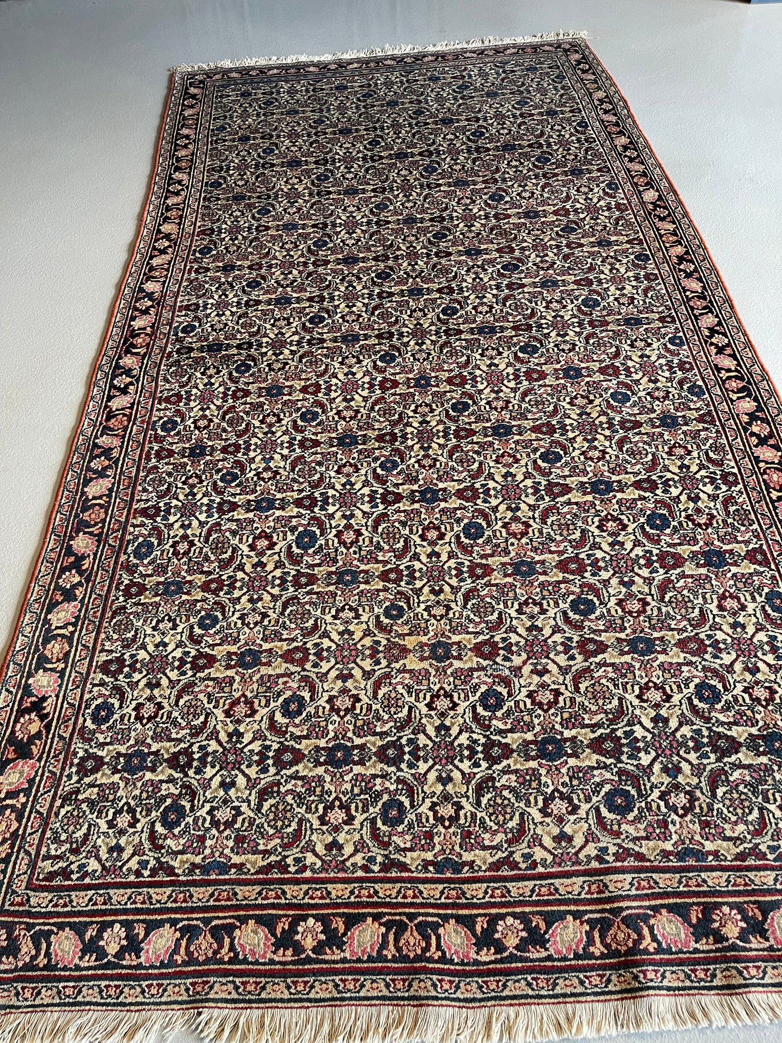 5.2' x 10.2' Antique Persian #70 Tabriz Cream/Navy 