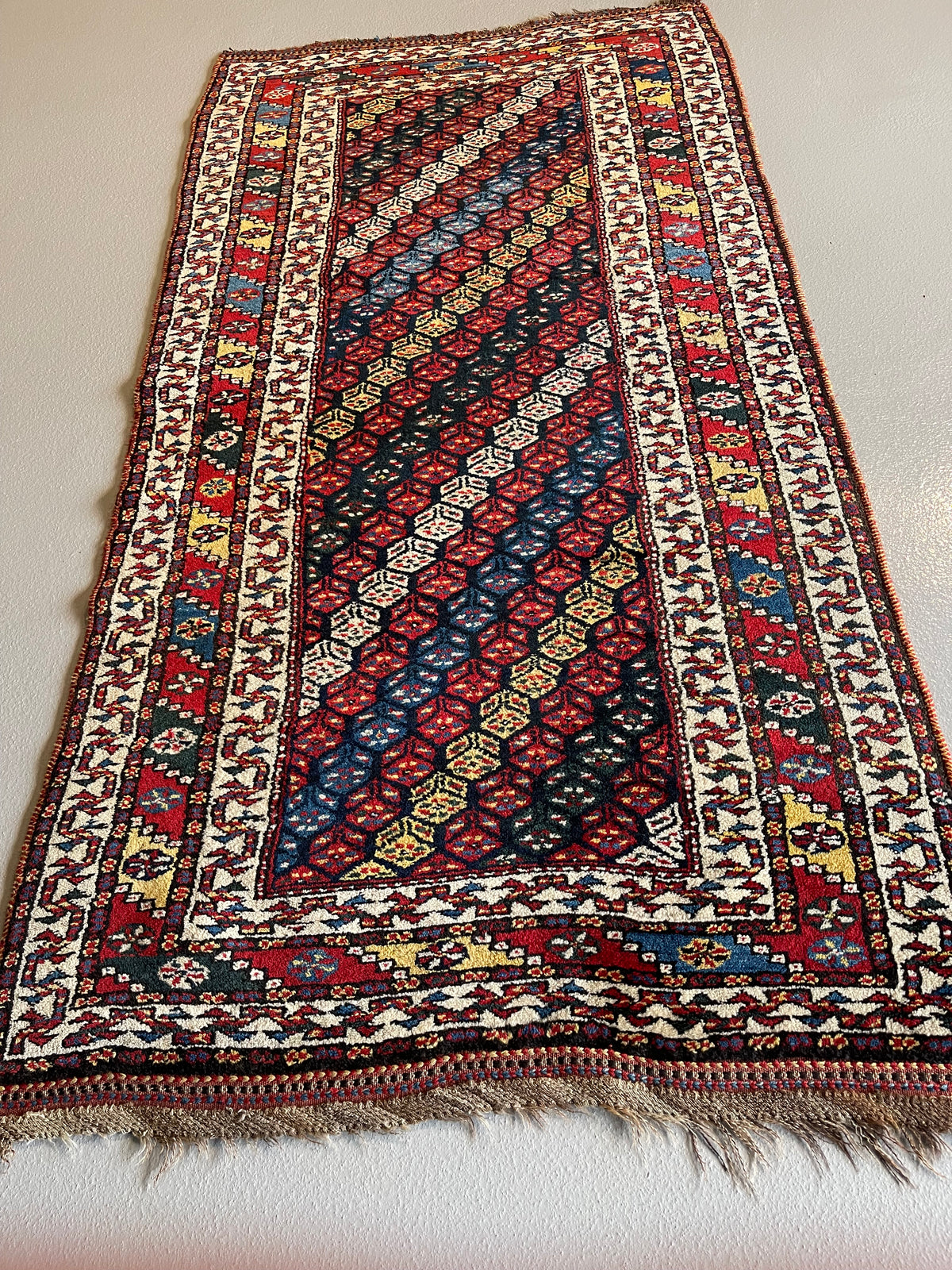 Antique Persian #75 Shiraz Stripe Rug 3.8&#39; x 7.5&#39;