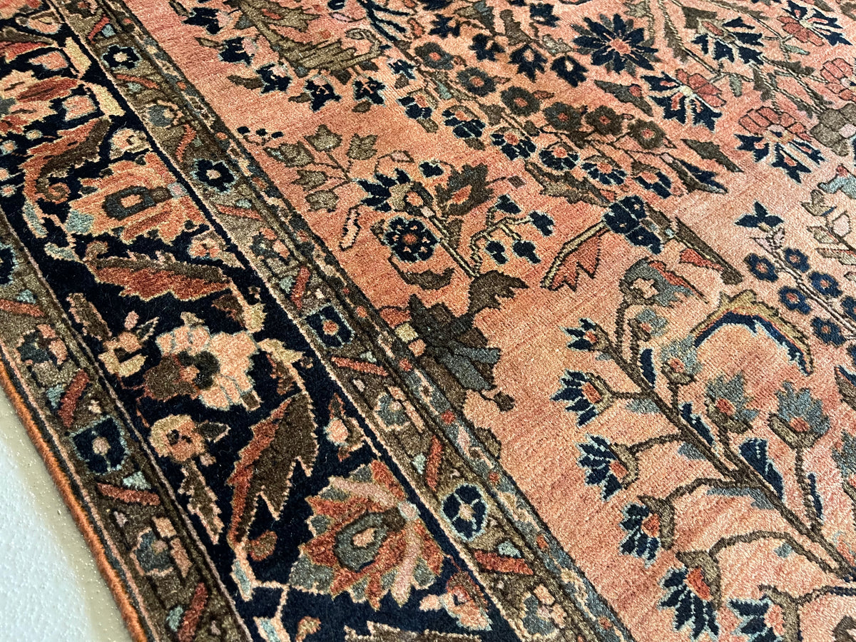 4.0' x 6.8' Antique Persian #90 Sarouk Salmon Rug