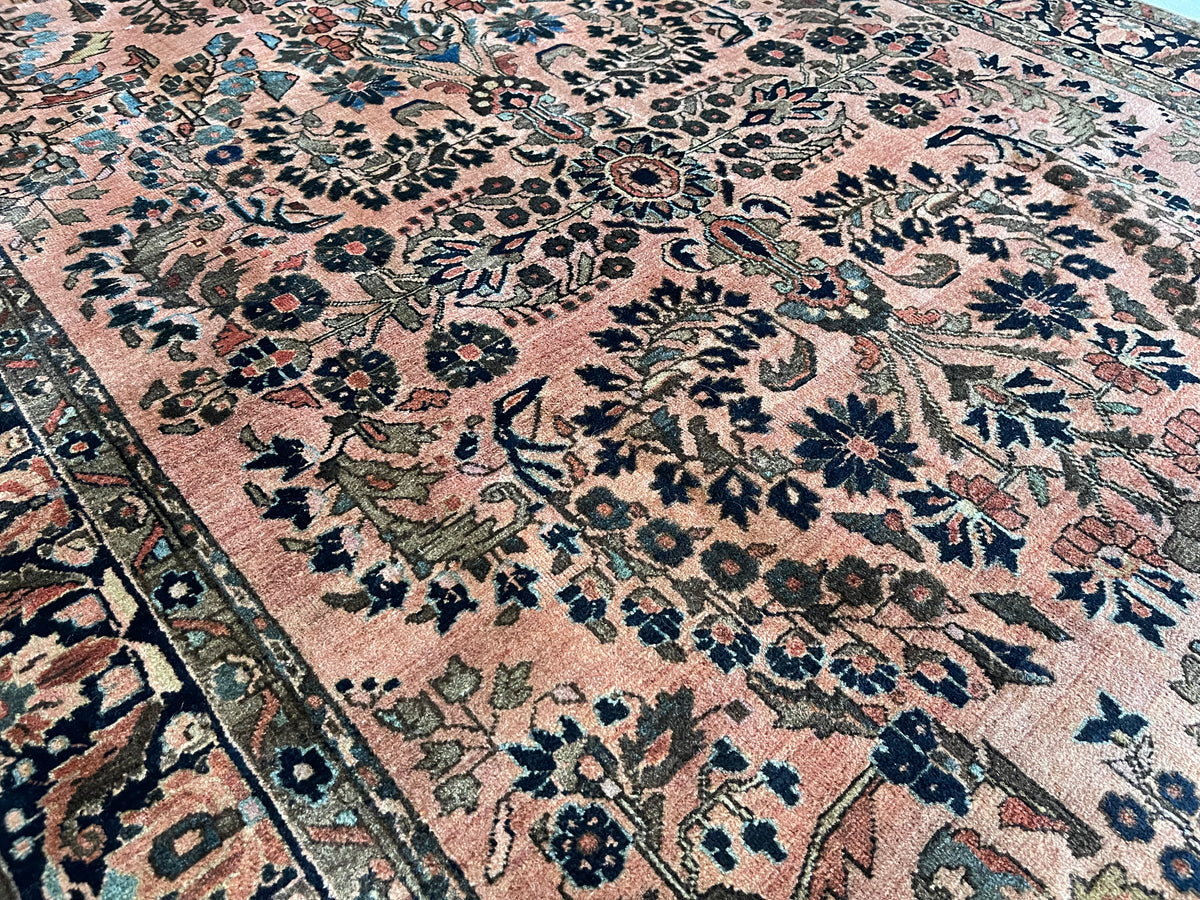 4.0' x 6.8' Antique Persian #90 Sarouk Salmon Rug