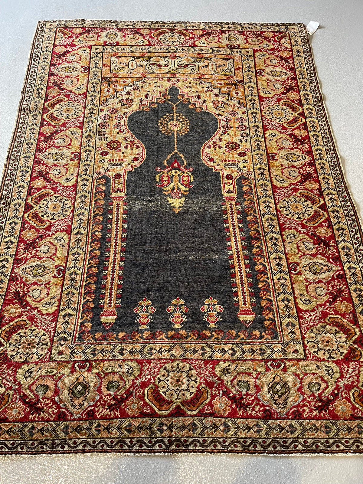 Antique Turkish #94 Sivas Navy Medallion Rug 6.8&#39; x 4.6&#39;
