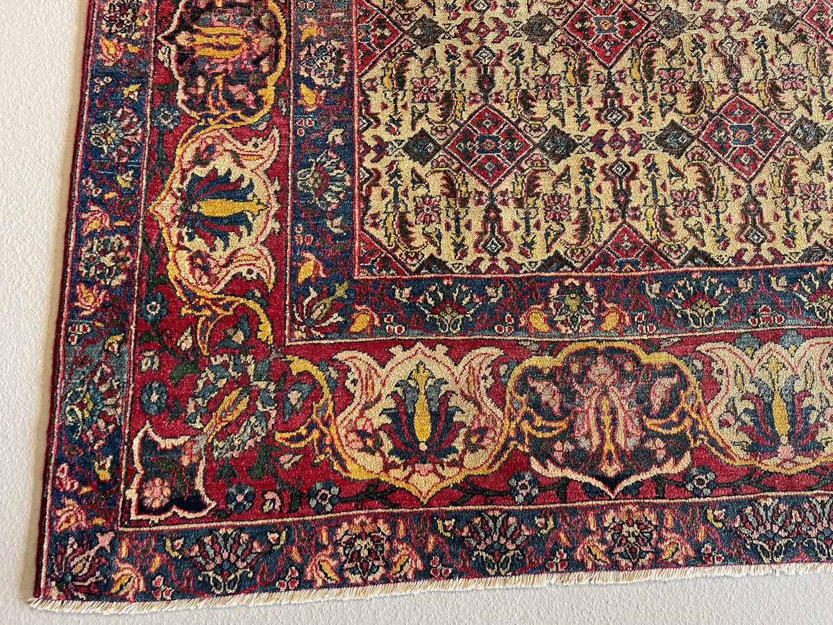 Antique Persian #95 Kerman Navy Rug 4.6&#39; x 6.6&#39;
