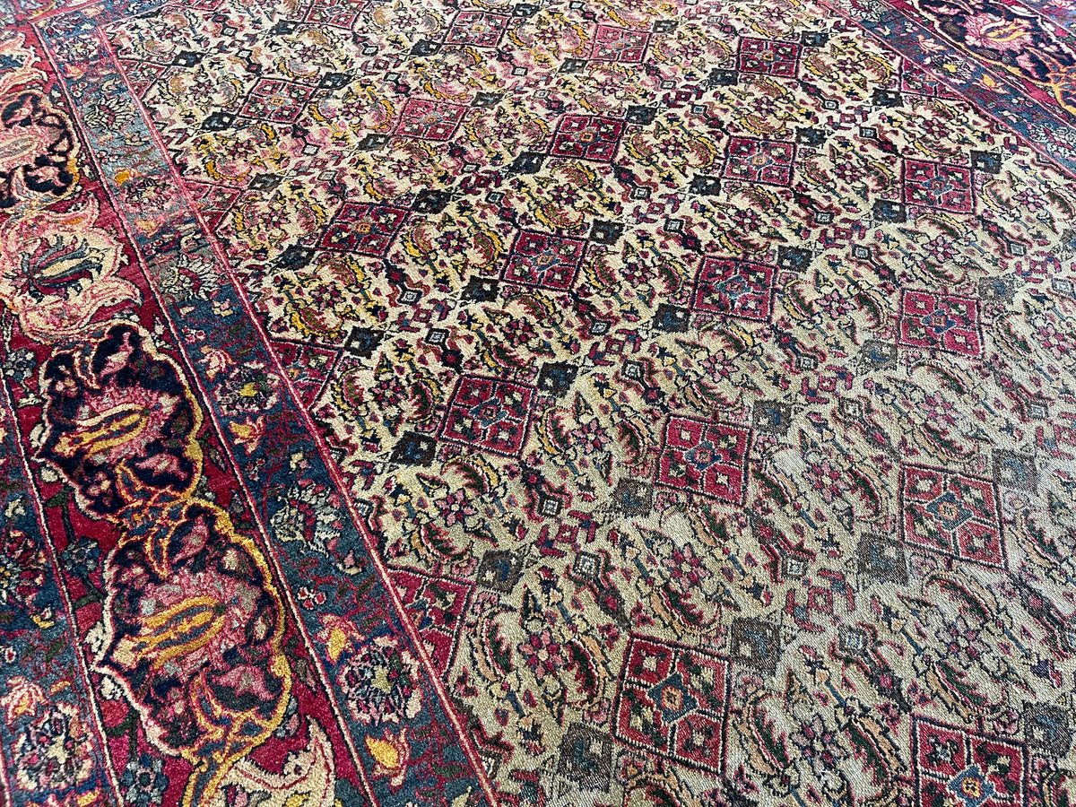 Antique Persian #95 Kerman Navy Rug 4.6&#39; x 6.6&#39;