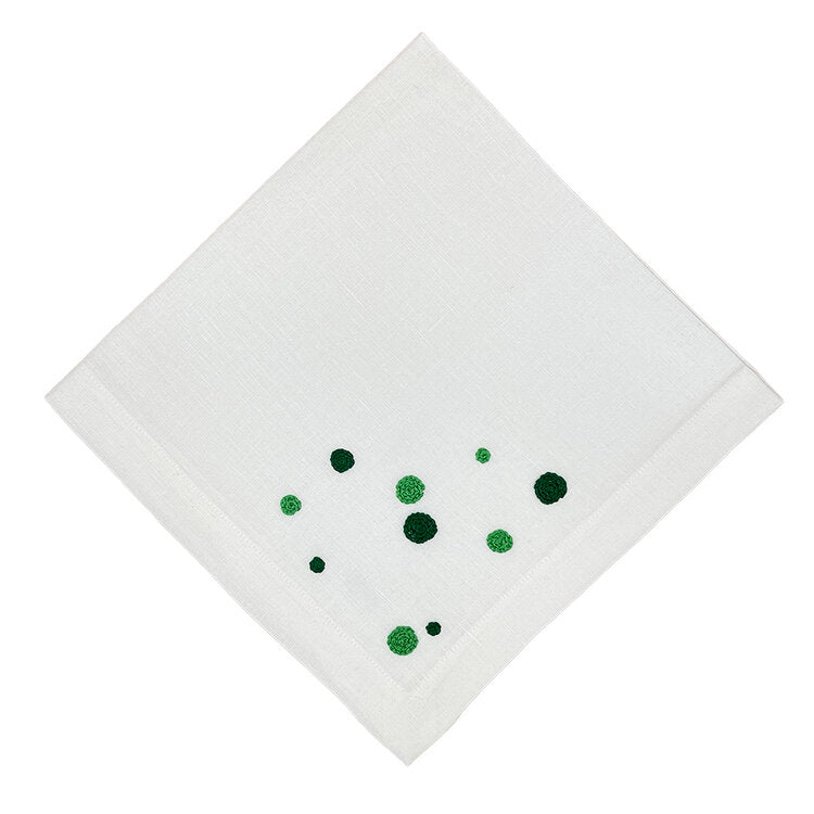 Hand Stitched Circle Linen Napkin, Set of 4 