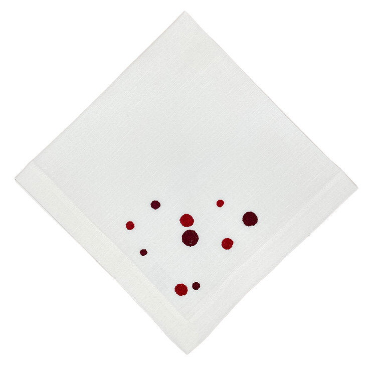 Hand Stitched Circle Linen Napkin, Set of 4 