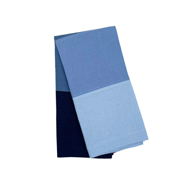 Four Color Block Napkin, Shades of Blue 
