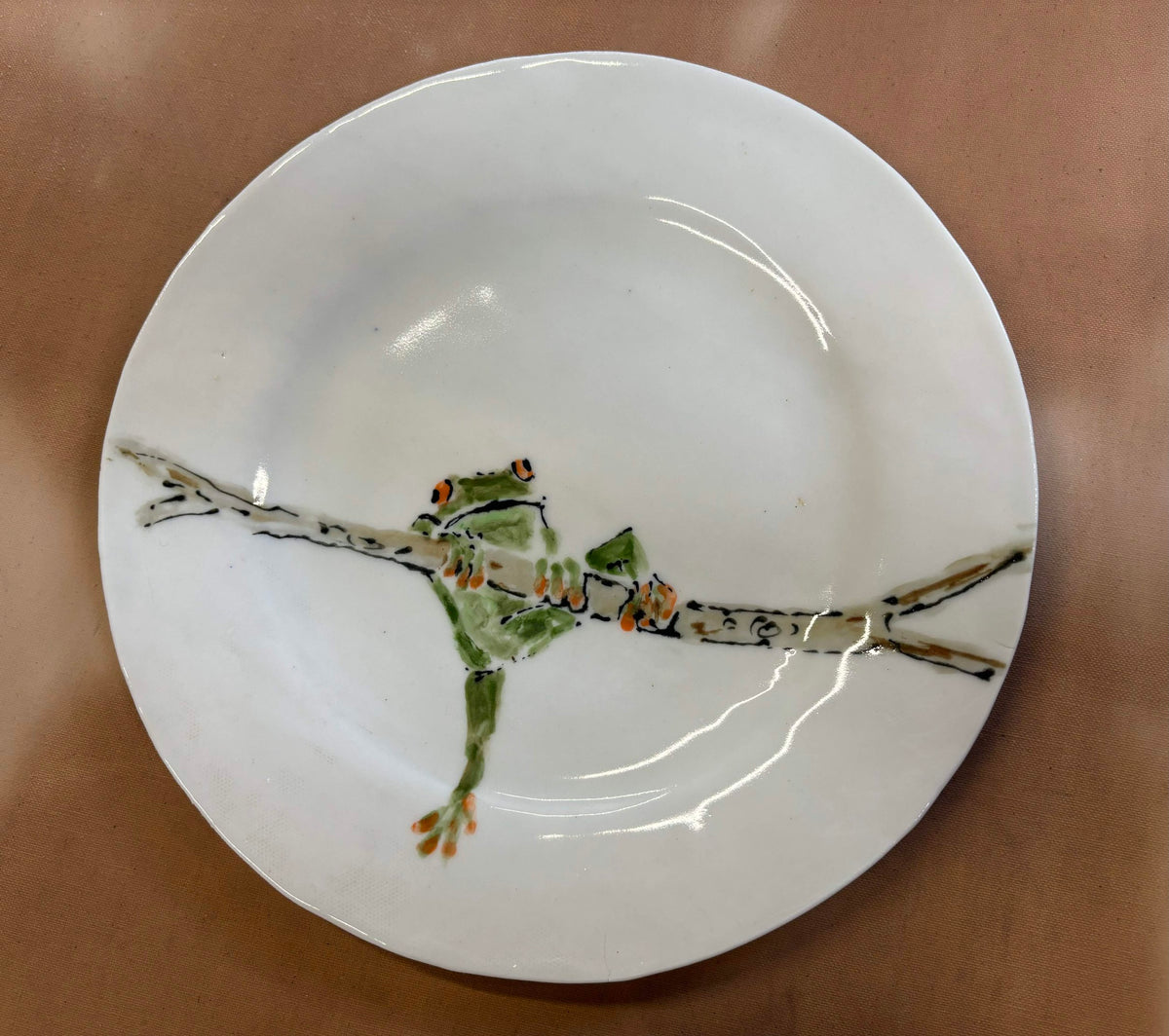 Hand Painted Ceramic Frog Plates