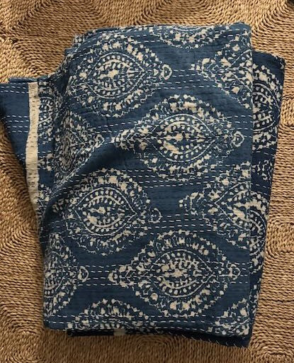Hand Stitched Hand Blocked Kantha Cotton Quilt 