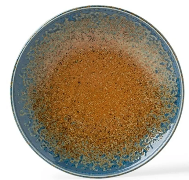 Aoi Nagashi Blue and Brown Plate