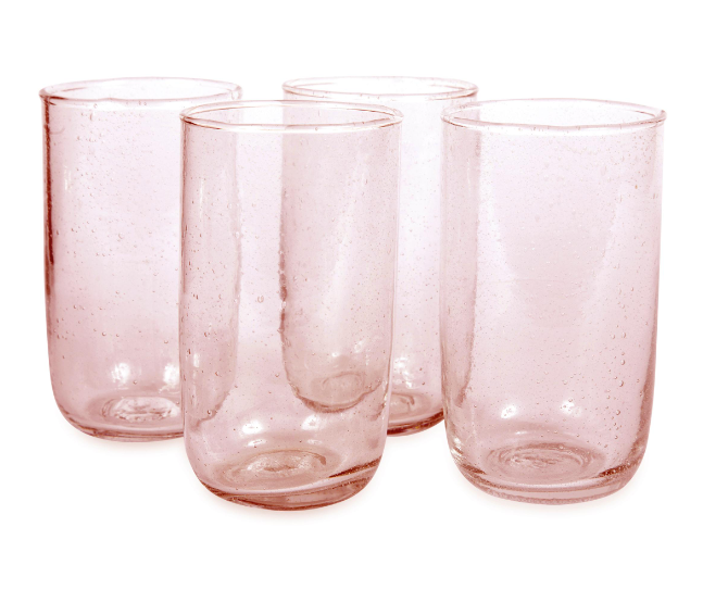 Seeded 16oz Glass - Pale Rose