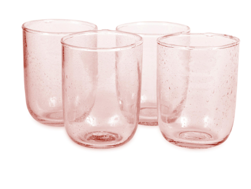 Seeded 8oz Glasses - Pale Rose