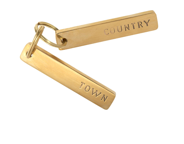 Brass Town &amp; Country Key Chain Pair