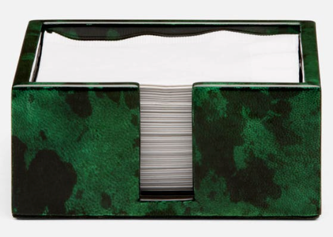 Nelson Cocktail Napkin Tray Emerald Gloss