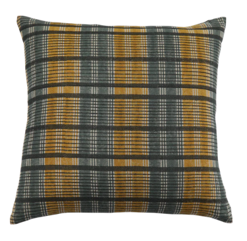 Plaid Mustard Pillow 18