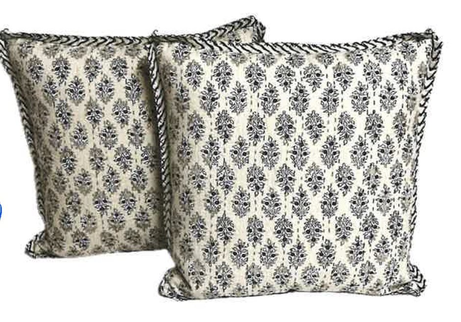 Grey/White Paisley with Flange Pillows - 20x20 - EACH