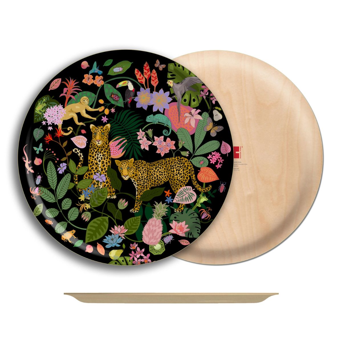 Karon Mabon Tropical Round Birch Wood Tray 