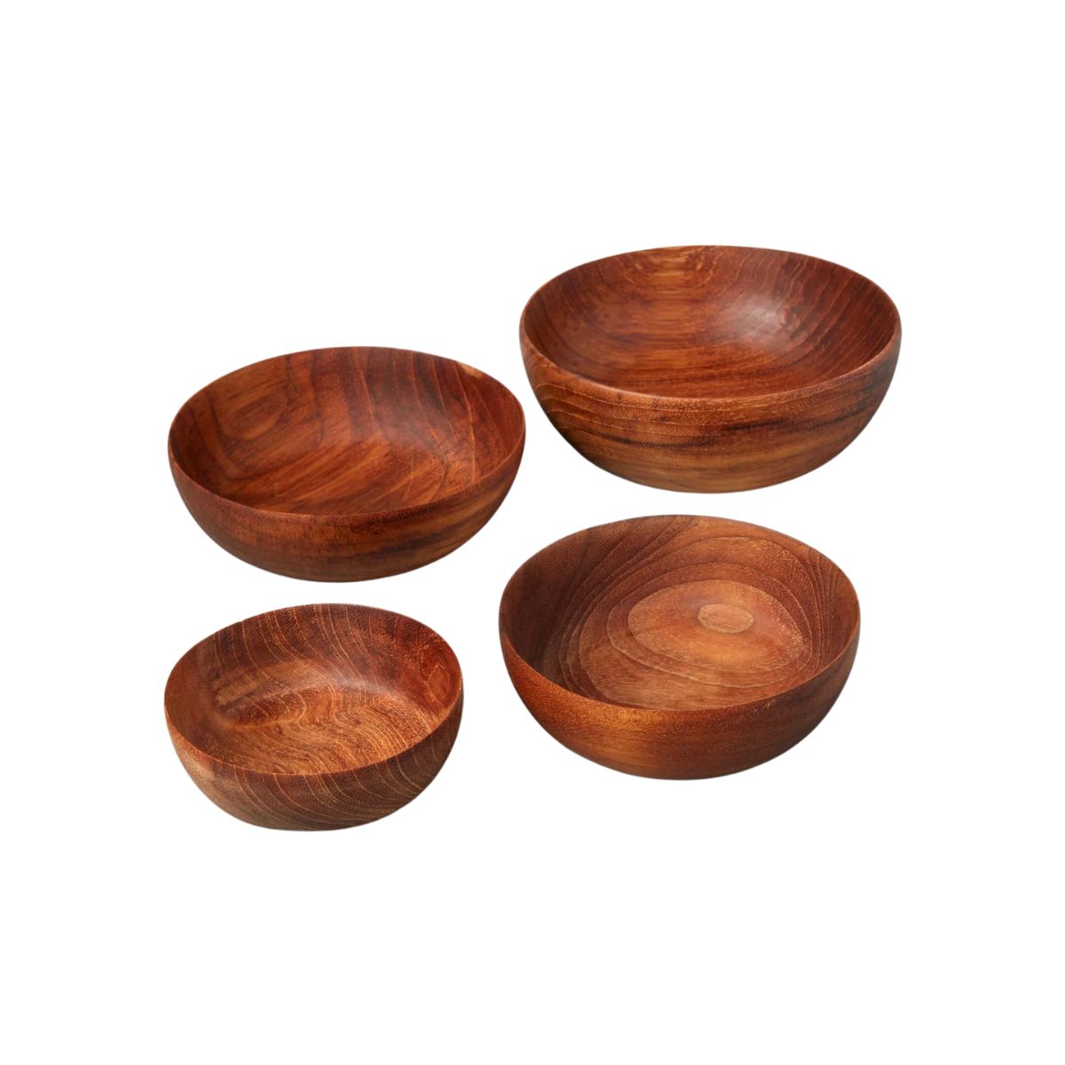 Teak Nesting Bowls, Set of 4