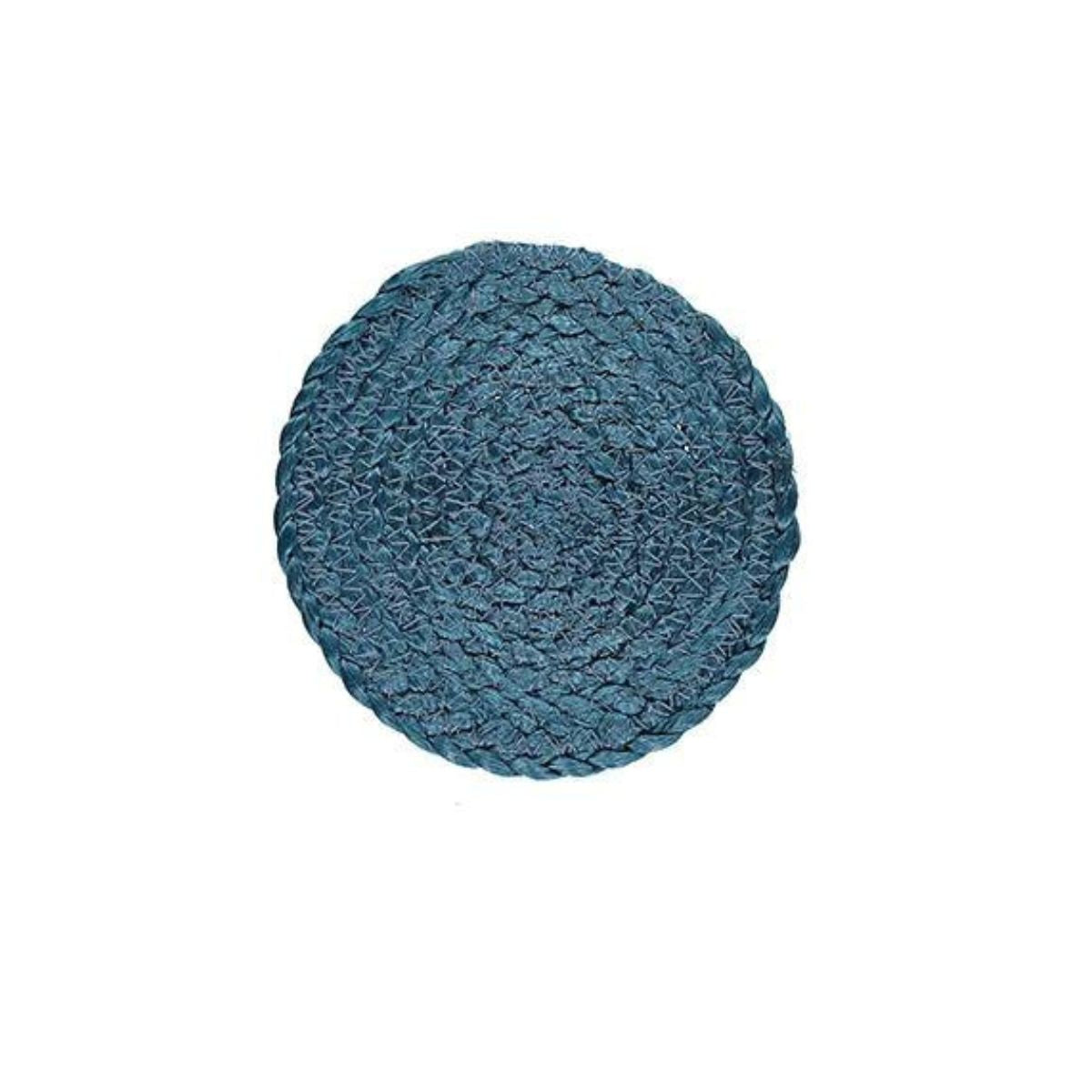 Handwoven Silky Jute Round Coasters, Set of 4