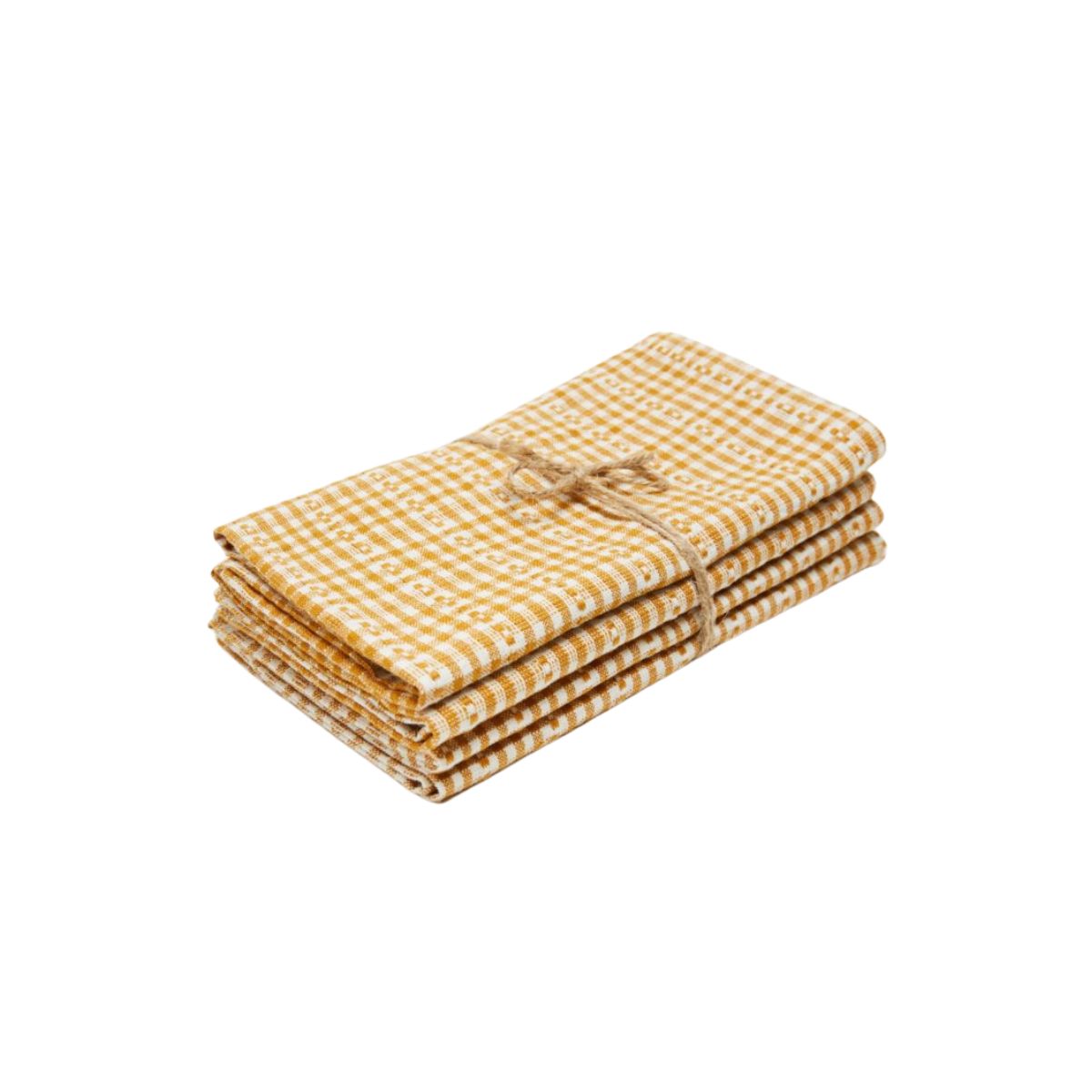 Heather Taylor Hand Woven Cotton Soho Plaid Napkins, Set of 4 