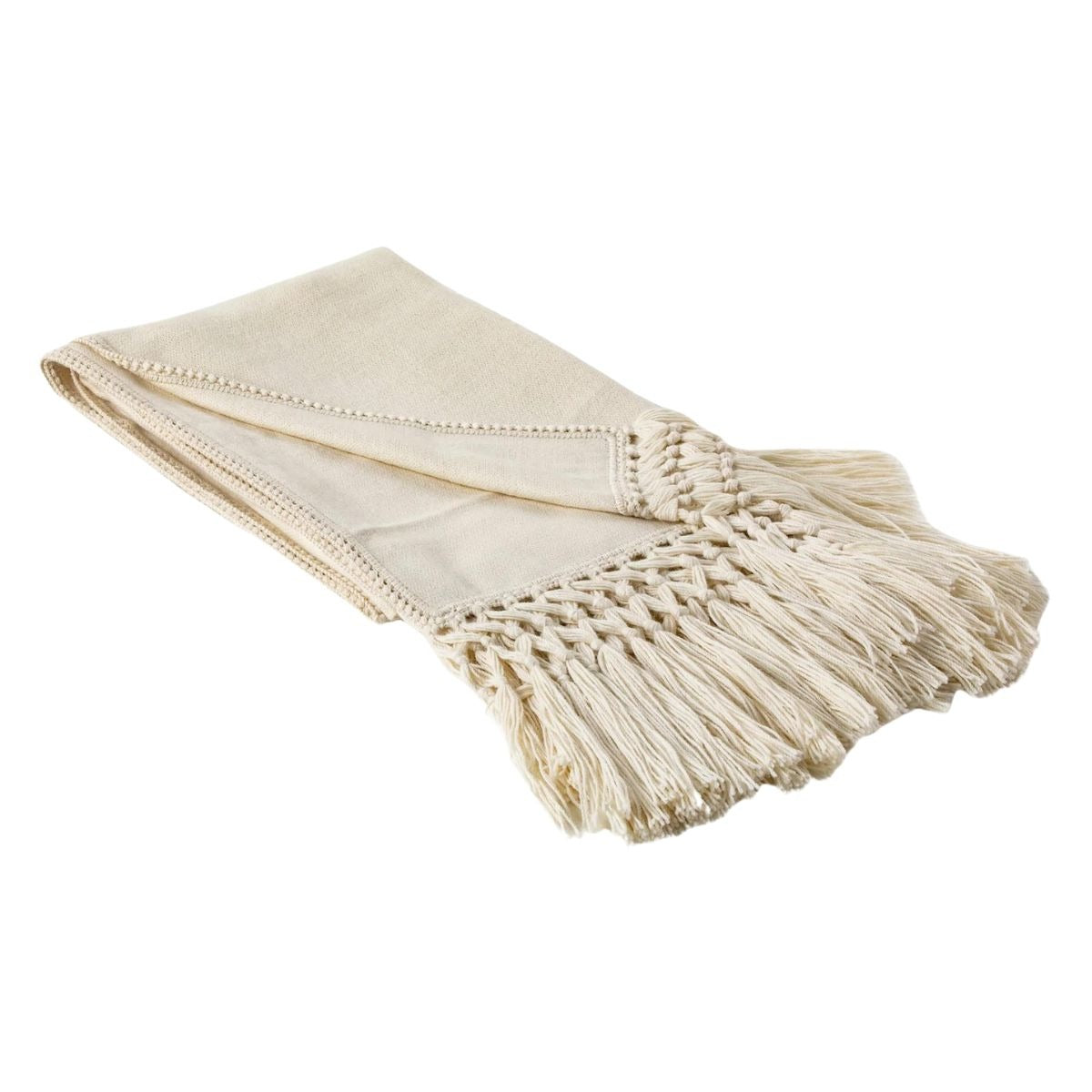 Baby Alpaca Woven Throw with Fringe Detail