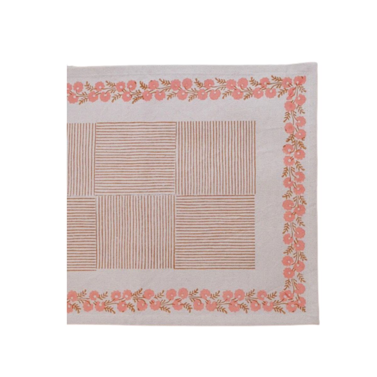 Shika Hand Block Printed Floral Cotton Placemats, Set of 4