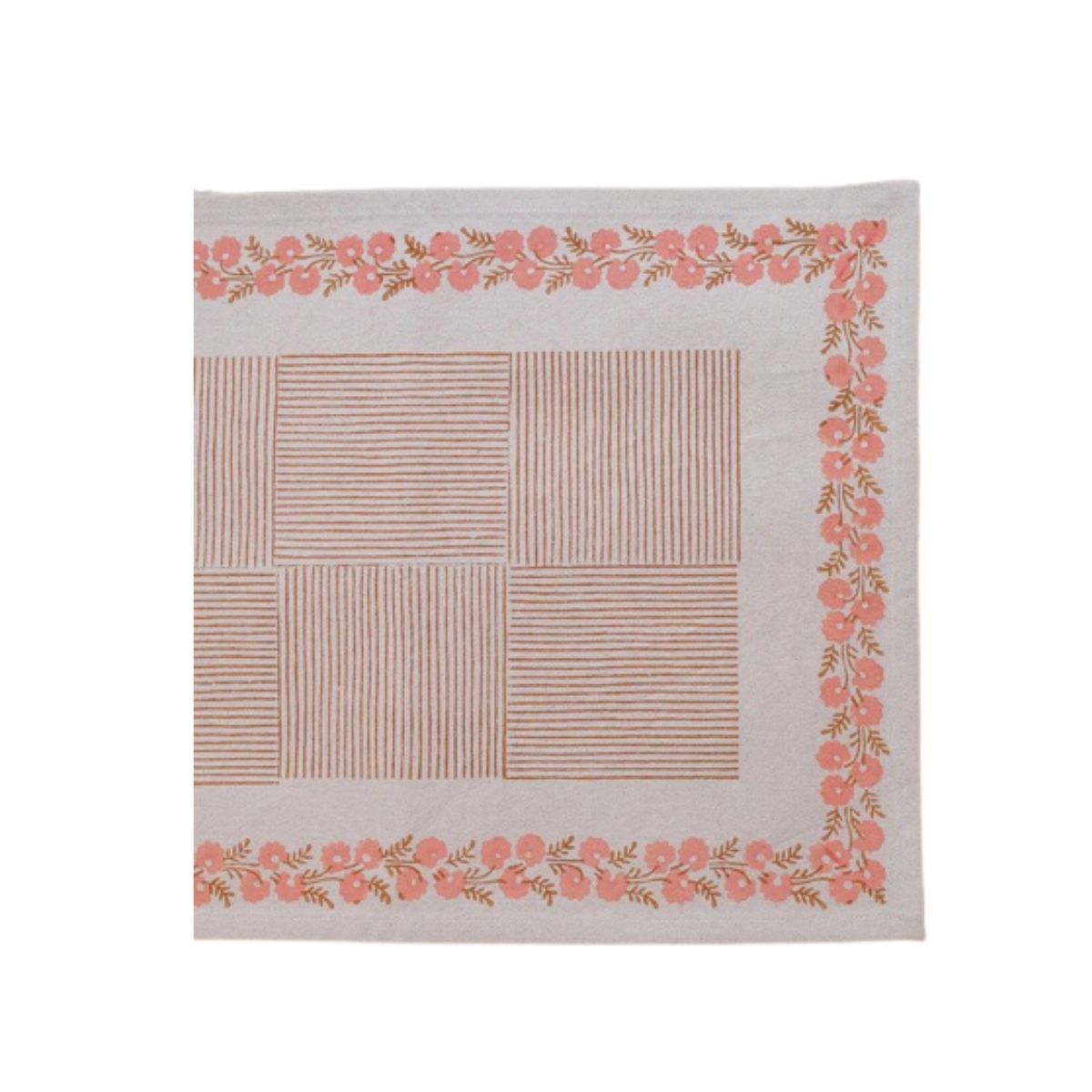 Shika Hand Block Printed Floral Cotton Placemats, Set of 4 