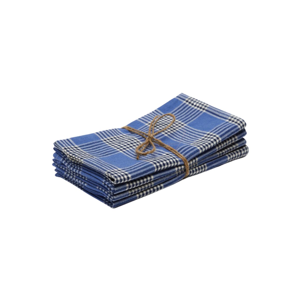 Heather Taylor Hand Woven Cotton Glen Plaid Napkins, Set of 4 