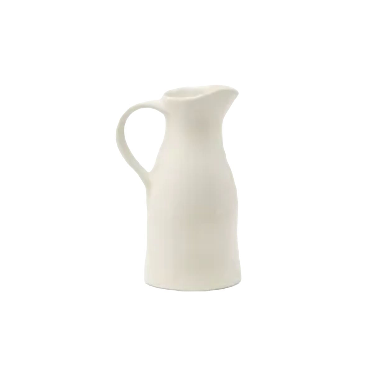 Ivory Wide Handled Stoneware Pitcher 