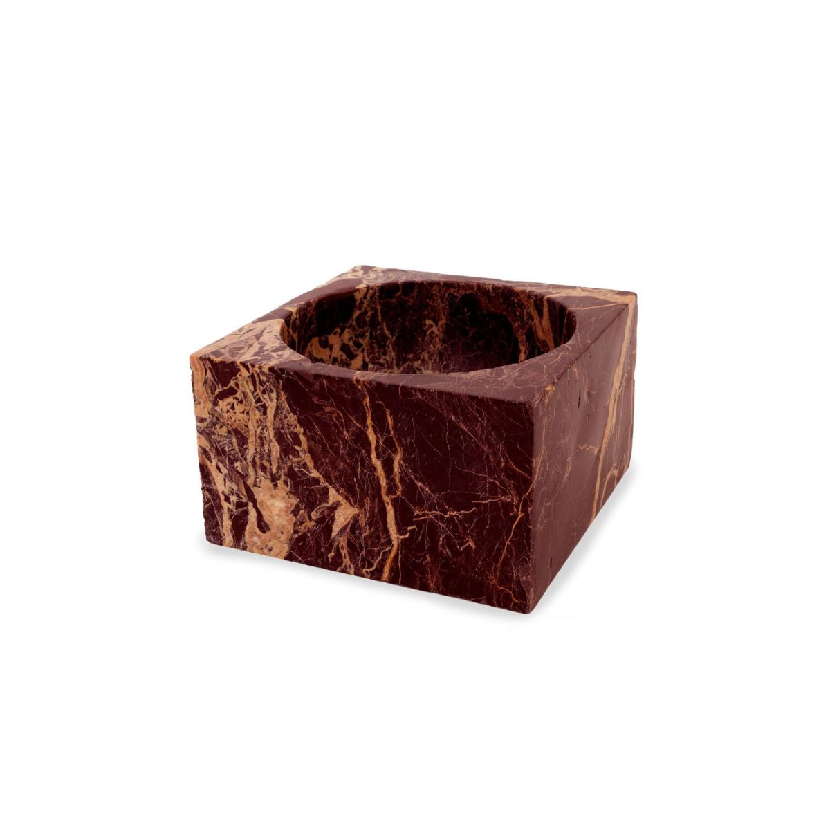 Modernist Red Marble Bowl
